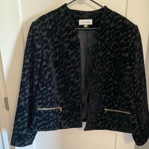 Calvin Klein black and black houndstooth blazer